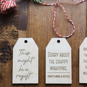 Wood gift tags set of 12, gift tags, Christmas tags, holiday labels, present tags, Christmas stocking name tag labels, acrylic gift tags Bild 3