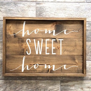 Home sweet home sign, rustic wood sign, wood decor image 4