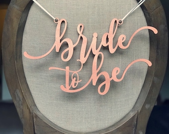 Bride To Be Chair Hanger: Copper Calligraphy Bridal Shower Decor