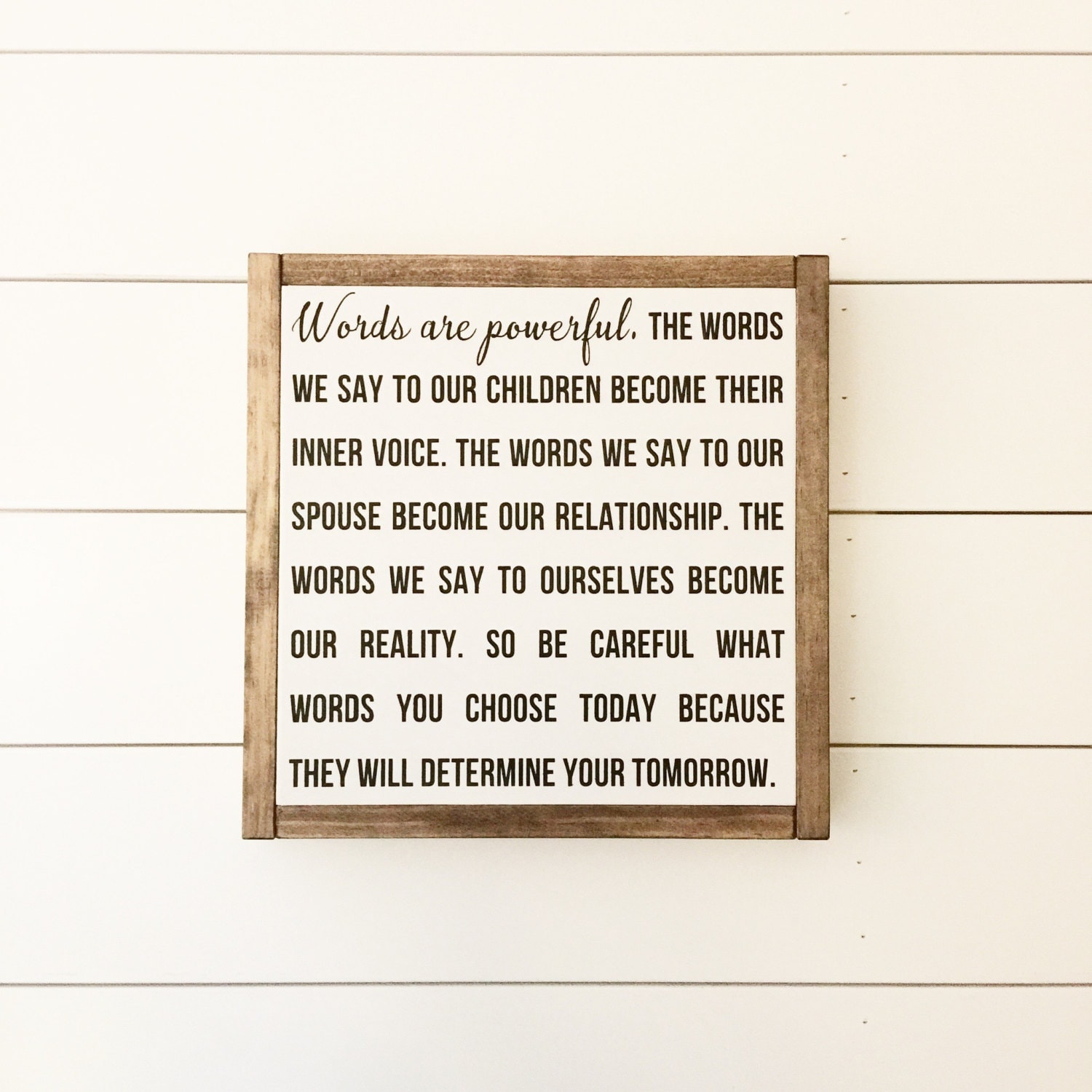 Words are powerful wood sign modern farmhouse decor Etsy