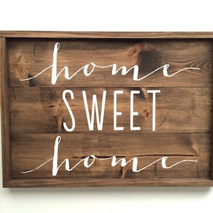 Home sweet home sign, rustic wood sign, wood decor image 5