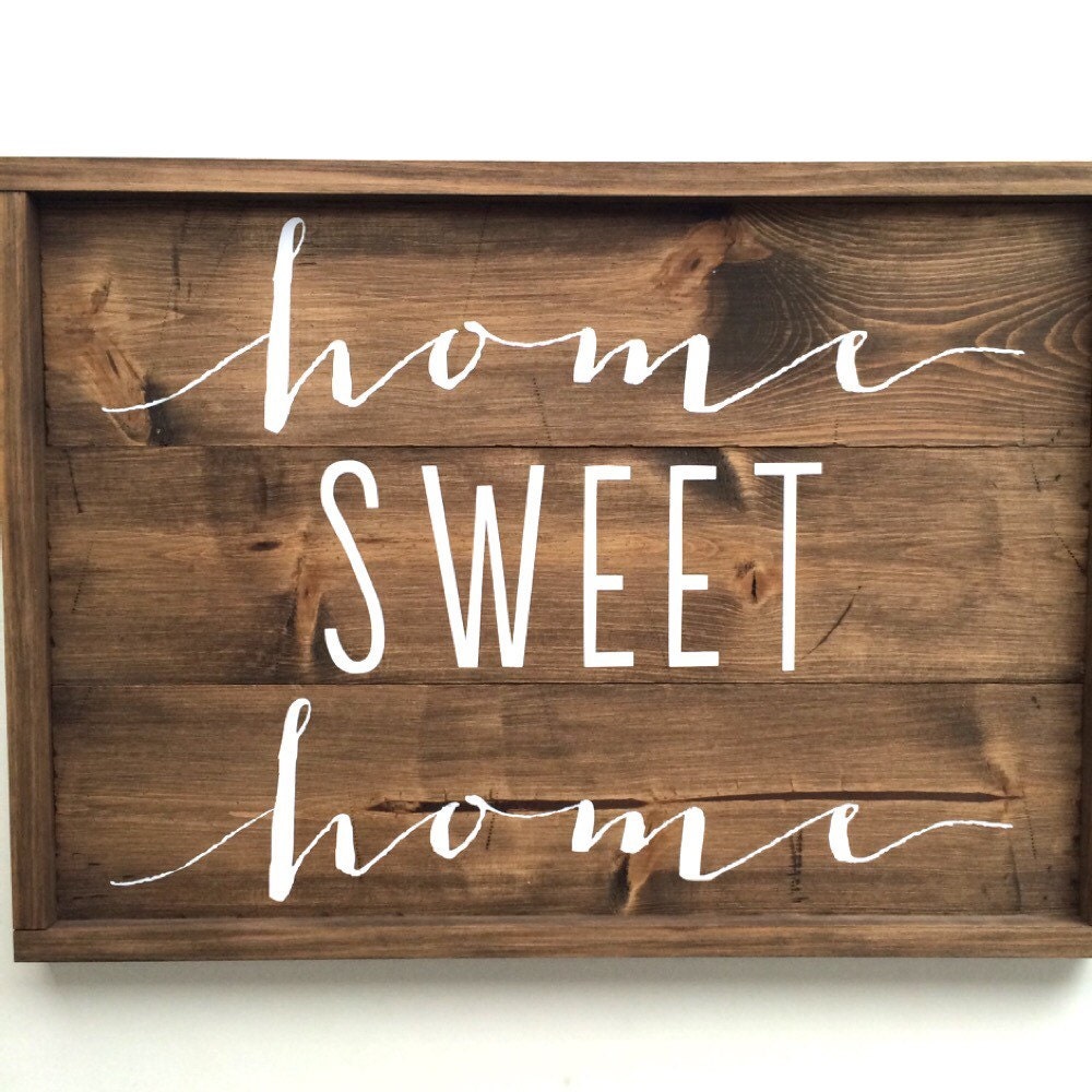 Home Sweet Home Sign, Rustic Wood Sign, Wood Decor 