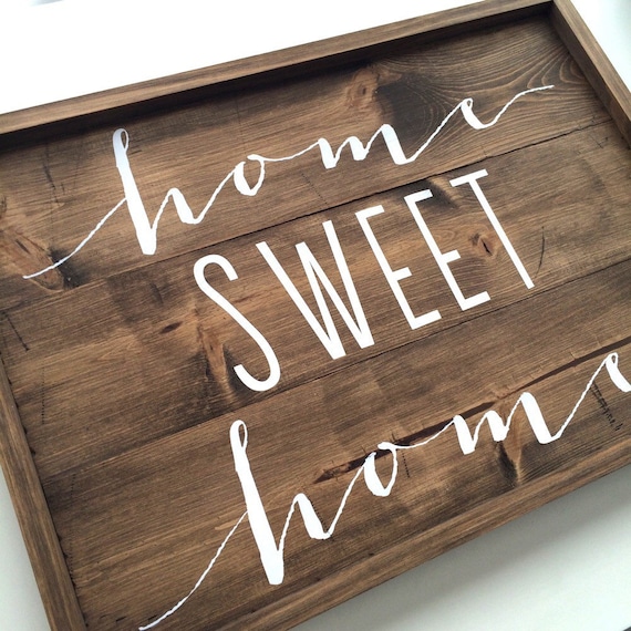 Home sweet home sign rustic wood sign wood decor Etsy Nederland