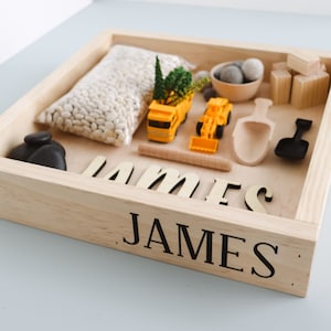 Personalized Construction Sensory Kit: Montessori Play Bin