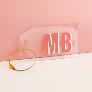 Personalized luggage tag, acrylic luggage tag, stocking name tag, seating chart, bridesmaid gift, bridesmaid proposal, bag charm image 5