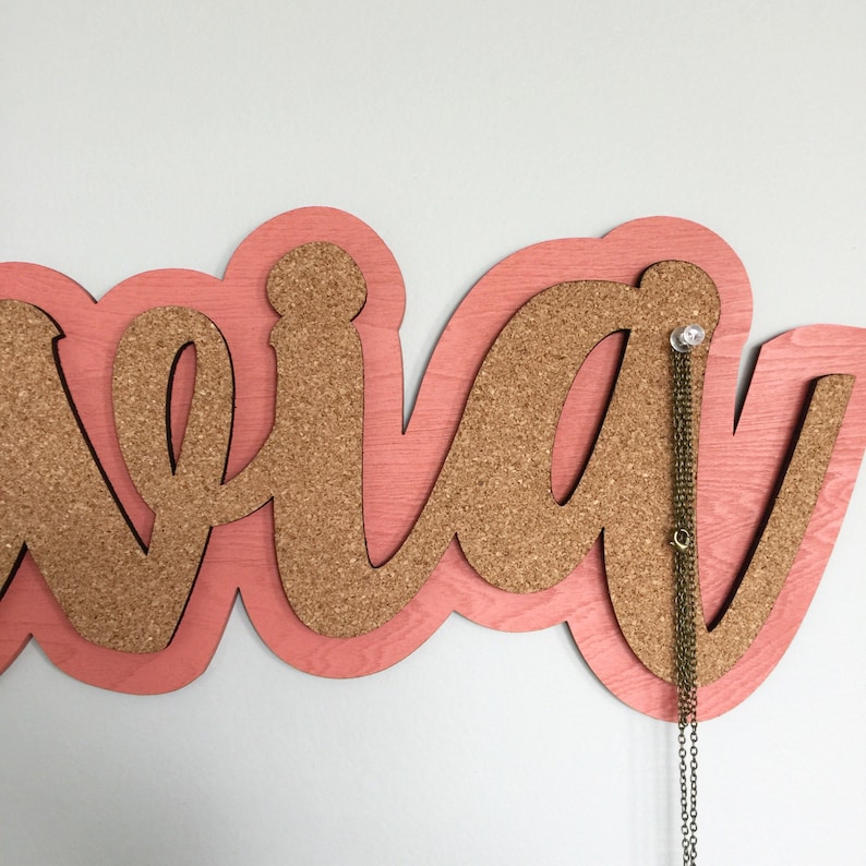 Name cork board, name sign, message board, personalized message board, bulletin board image 2