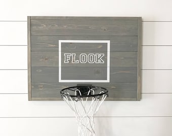 Rustic basketball goal, personalized basketball goal, basketball hoop, wood, wood backboard,dark gray