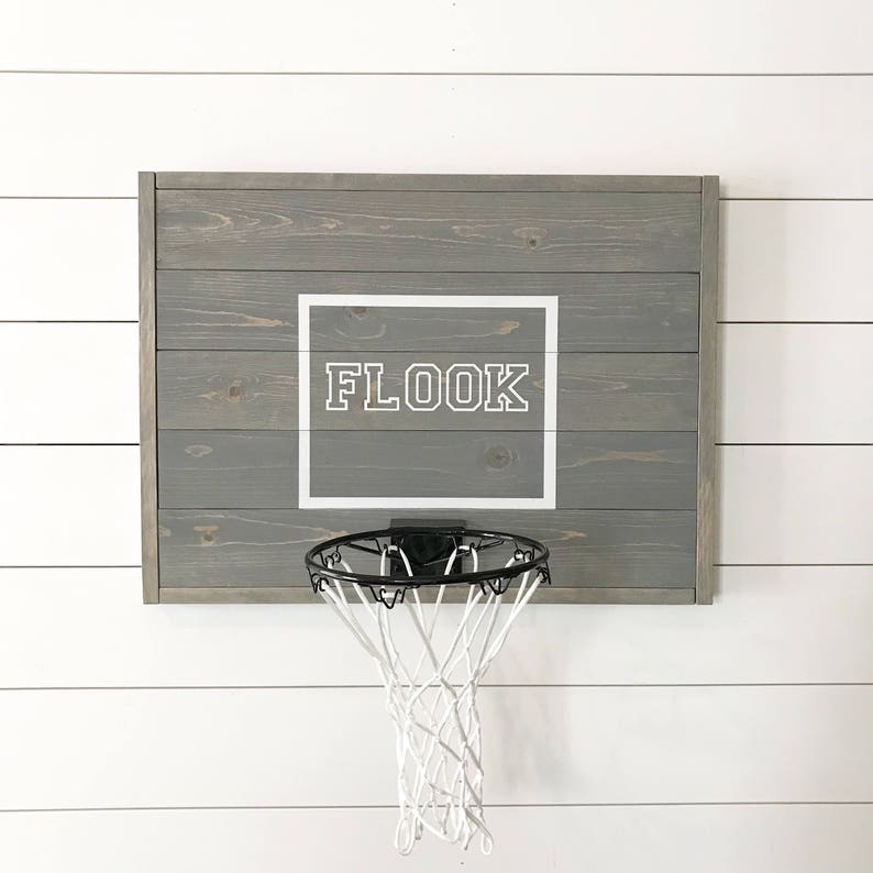 Rustic basketball goal, personalized basketball goal, basketball hoop, wood, wood backboard,dark gray immagine 1