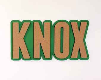 Personalized Name Cork Board Sign: Block Letter Message Board
