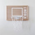 Personalized Mini Wood Basketball Goal: Kids Room Decor with White Rim