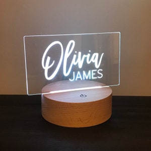 Personalized night light, kids decor, nightlight, led light, nursery decor image 8