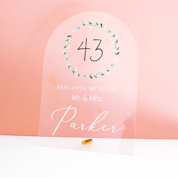 Wedding Countdown Acrylic Sign - Etsy