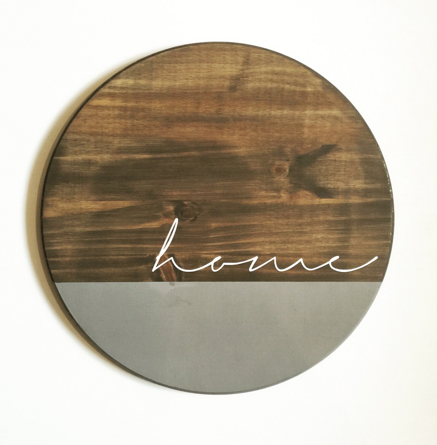 Round home sign wood home sign home Etsy