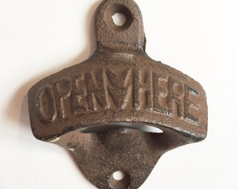 Fast Ship Cast Iron Wall Mount Bottle Opener: Man Cave Decor