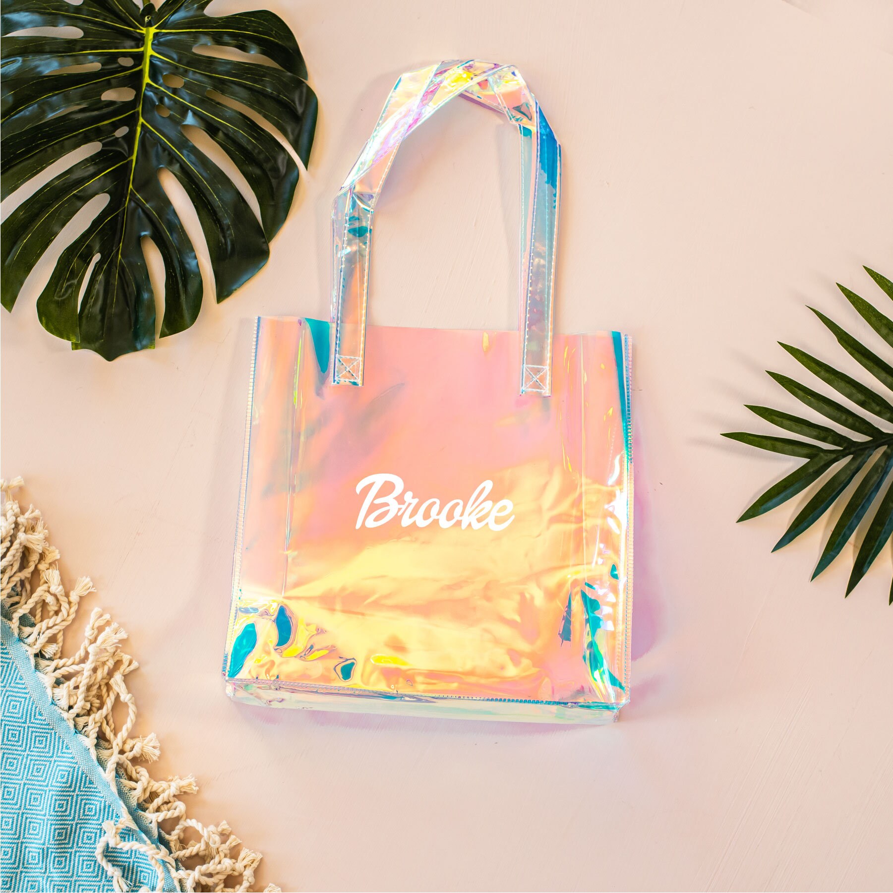 Teen Girls Clear Iridescent Tote Bag