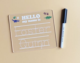 Dinosaur Acrylic Name Tracing Board: Penmanship Practice