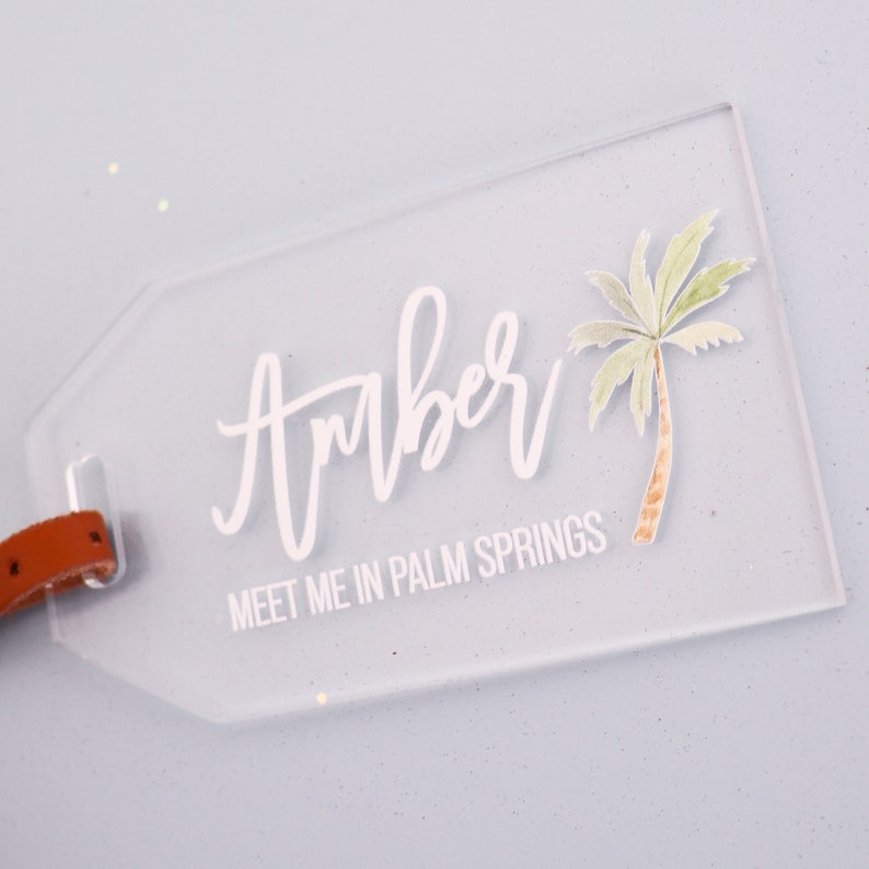 Personalized luggage tag, acrylic luggage tag, acrylic place card names, seating chart, place setting, bridesmaid gift, bridesmaid proposal image 4