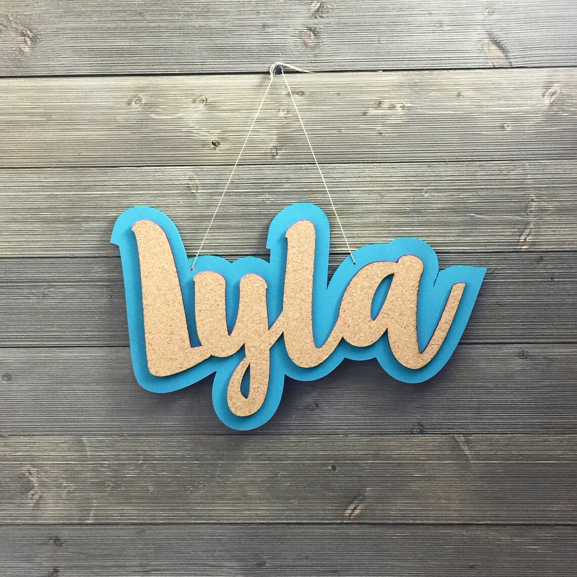 Name Cork Board Name Sign Message Board Personalized Etsy