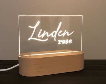 Personalized night light, kids decor, nightlight, led light, nursery decor