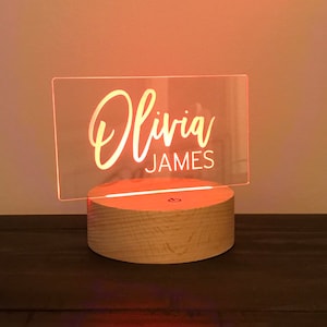 Personalized night light, kids decor, nightlight, led light, nursery decor image 5