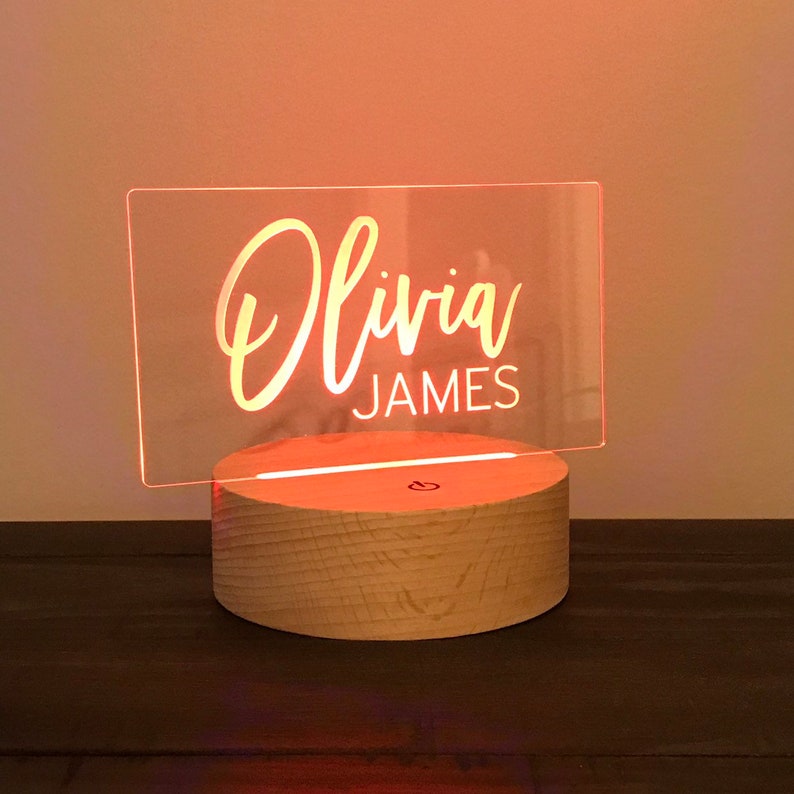 Personalized Night Light Kids Decor Nightlight Led Light Etsy