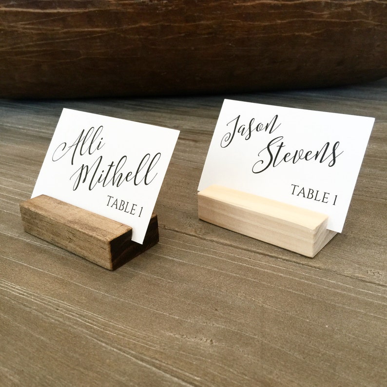 Table Number Holder Wood Sign Holder Menu Holder Wood Table Etsy