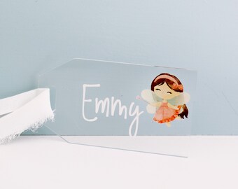 Personalized Acrylic Luggage Tag: Flower Girl Gift, Backpack Charm