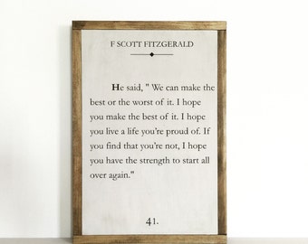 Fitzgerald Quote Sign: Literary Nursery Decor (12x18)
