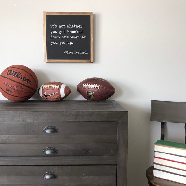 Sport quote, sports decor, Vince Lombardi quote, kids decor, football decor, motivational quote