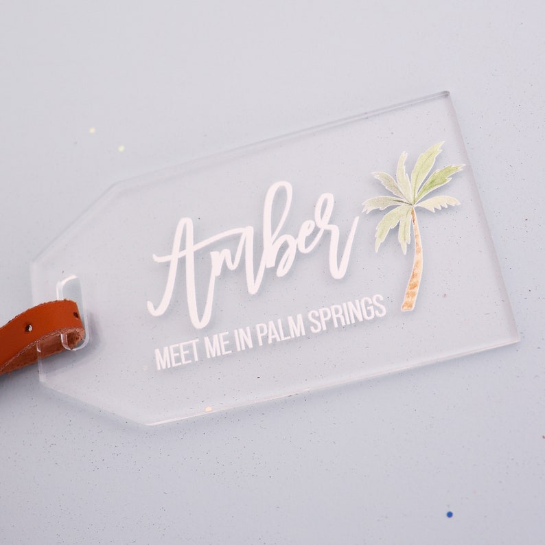 Personalized luggage tag, acrylic luggage tag, acrylic place card names, seating chart, place setting, bridesmaid gift, bridesmaid proposal image 5