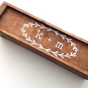 Personalized Wedding Wine Box: First Fight Ceremony, Rustic Brown