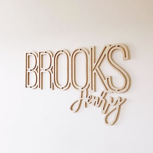 Name sign, nursery name sign, name sign for kids room, cut out name sign, birch name sign image 2