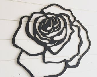 Wood rose cut out, nursery cut out, nursery decor, large cut out, large sign, kids room decor
