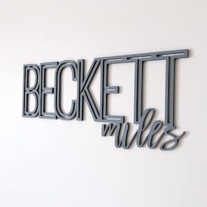 Custom Nursery Name Sign | Personalized Kids Room Wall Decor | Wooden Cut-Out Name Sign | Custom Birch Wood Baby Name Sign