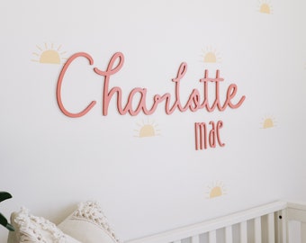 Custom Wood Name Sign: Nursery Kids Room Decor