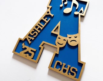 Varsity letter graduation gift, Senior athlete gift, graduation decor, varsity sport keepsake, 2024 graduation party decor, sports jersey