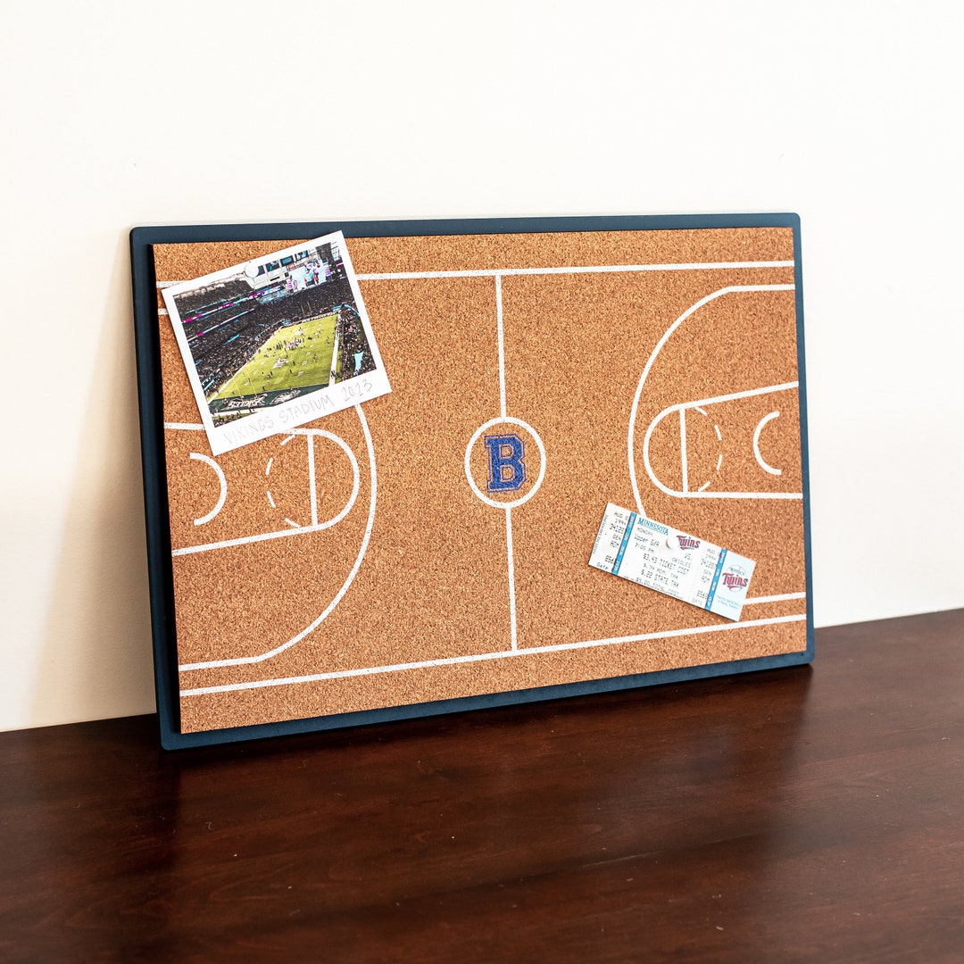 Basketball Cork Board, Personalized Basketball Court Sign, Message Board, Personalized Message