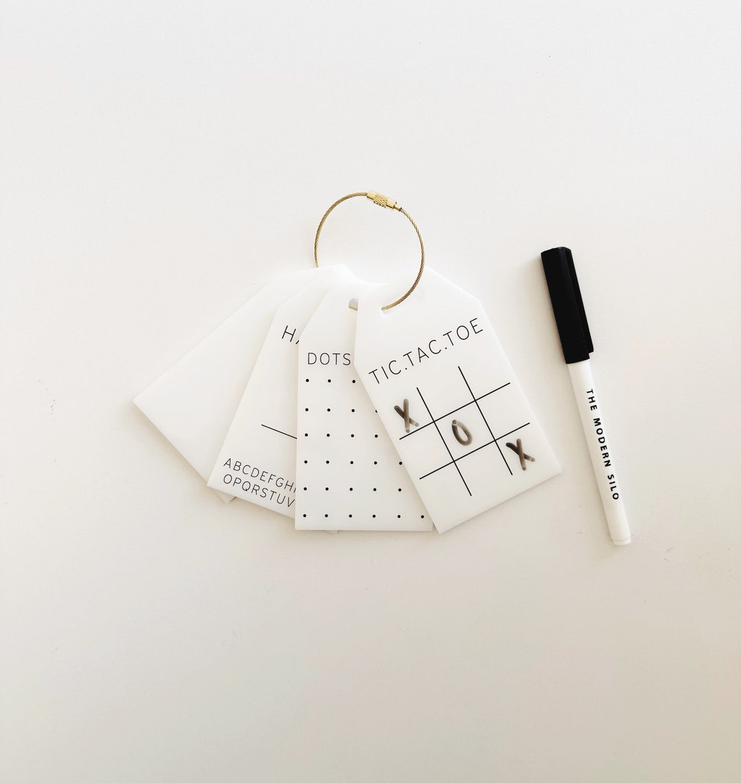 Dry Erase Travel Games, on the Go Kids Activities, Tic Tac Toe, Modern