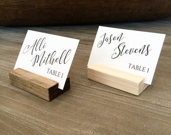 Place card holder Sets, wood escort card stand, wedding seating chart,