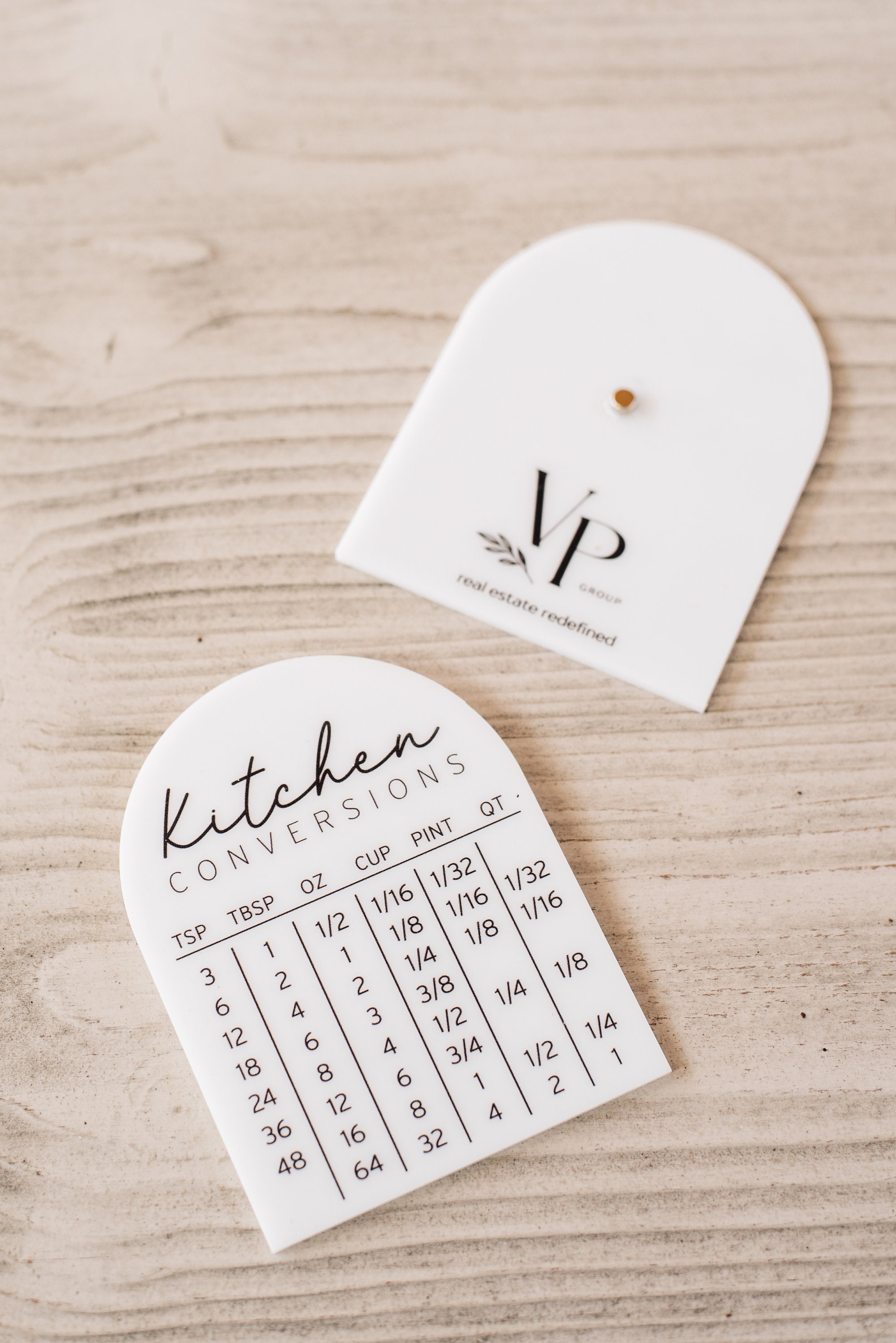 Custom Kitchen Conversion Chart Magnet: Realtor Closing Gift