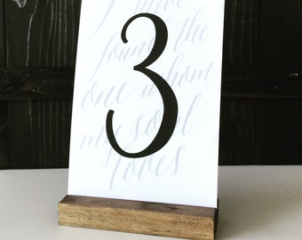 Wood Table Number Holders: Rustic Wedding Decor, Set of 10
