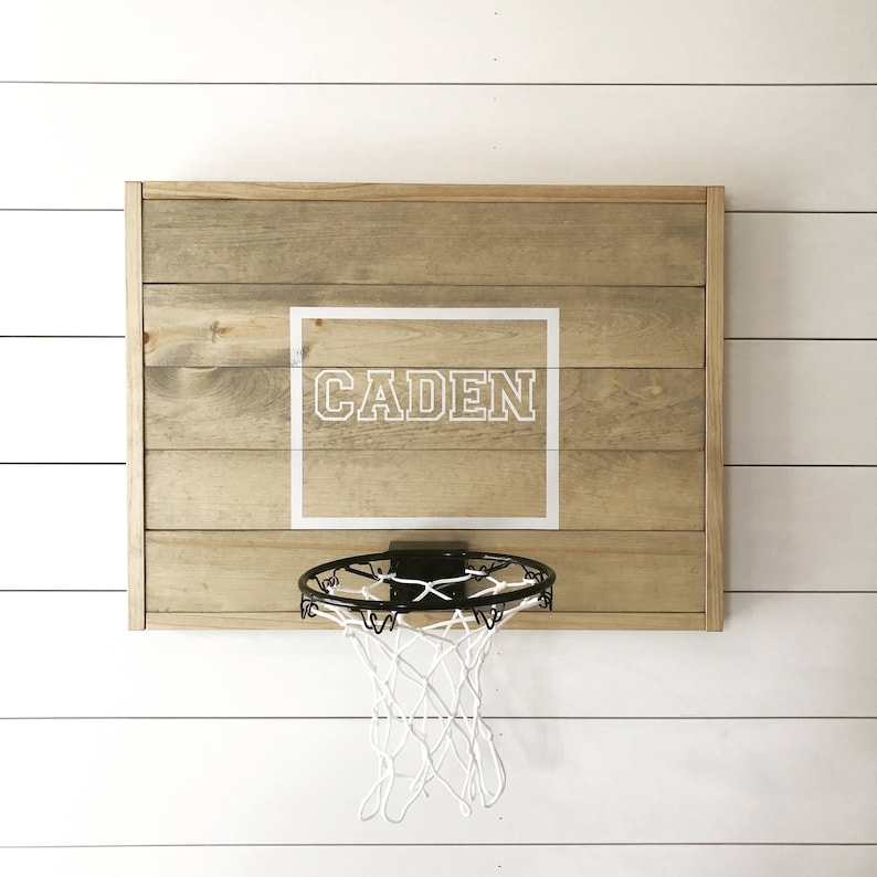 Rustic basketball goal, personalized basketball goal, basketball hoop, wood sports decor, wood backboard, weathered oak image 1