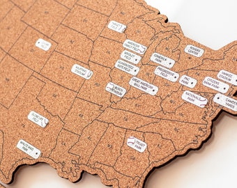 MLB Stadium Tour Map: Baseball Travel Cork Board Memory