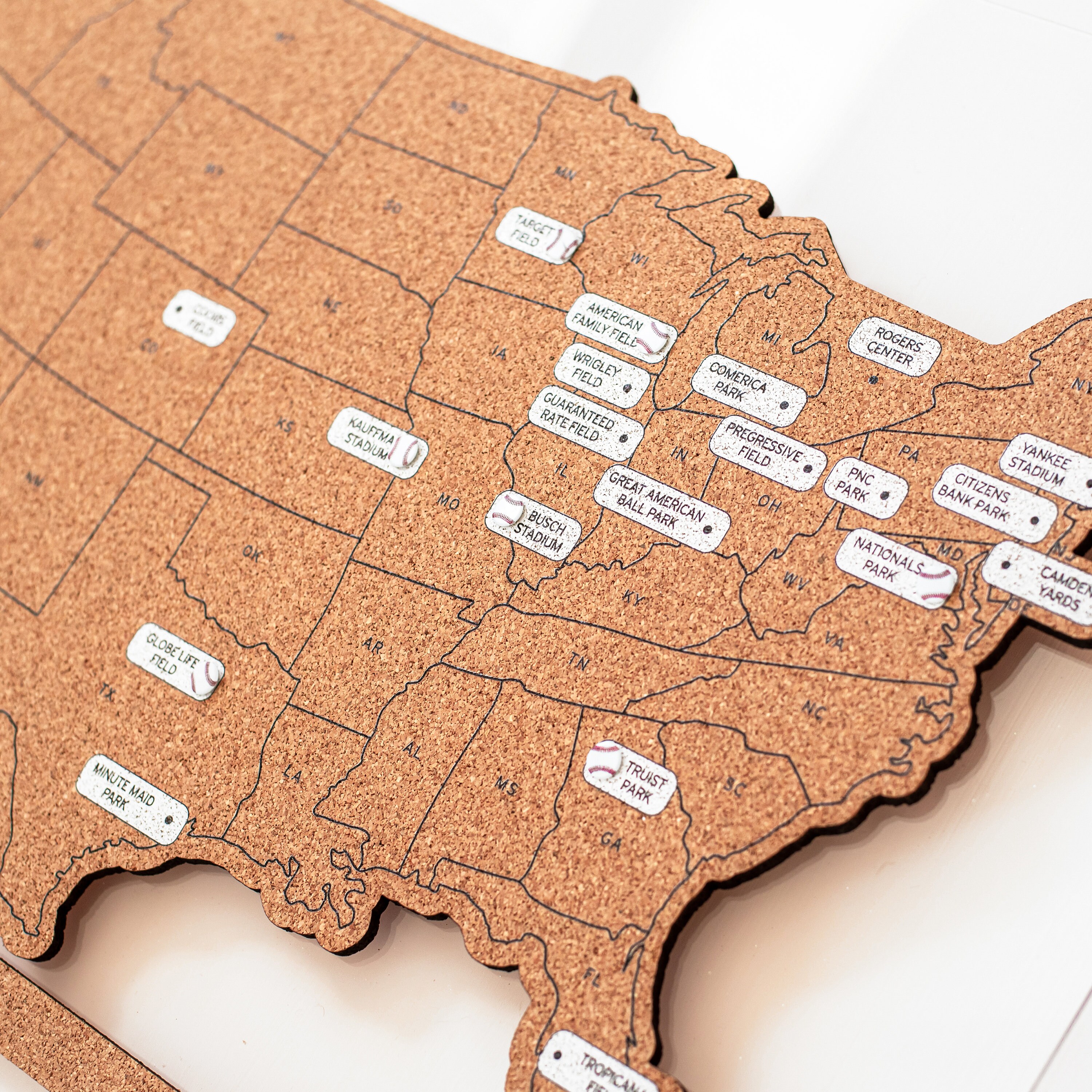 MLB Stadium Tour Map, Baseball Family Travel Map, Baseball