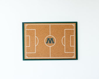 Soccer field cork board, personalized soccer field sign, message board, personalized message board, bulletin board sport decor