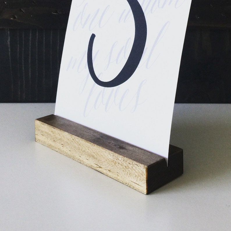 Table number holder Set of 10 wood card holder menu holder wood sign holder wood table number