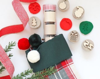 Christmas & New Year Playdough Stamps: Holiday Sensory Kit Tools