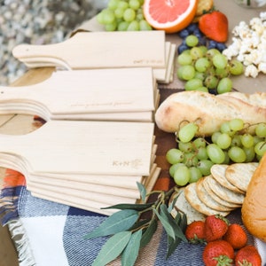 Personalized Mini Beech Wood Charcuterie Boards: Engraved Wedding Favors
