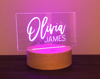 Personalized LED Night Light: Kids Nursery Decor