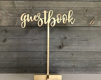 Guestbook sign, Freestanding table numbers, calligraphy table numbers, wedding table numbers, gold table numbers